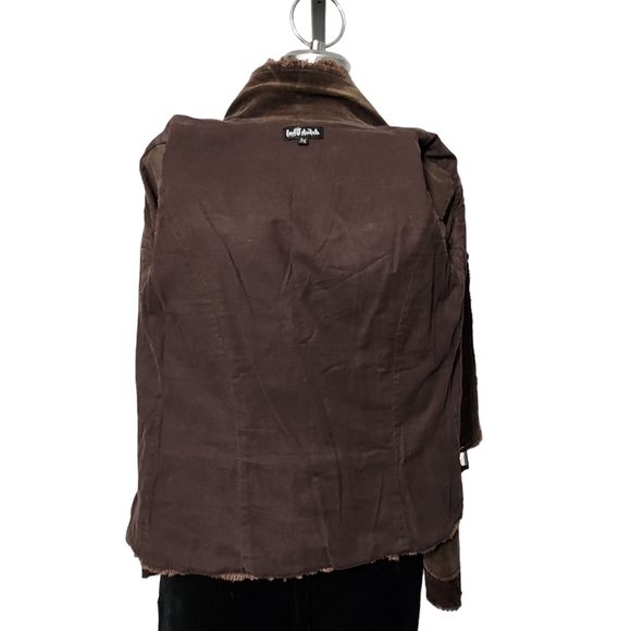 Lady Dutch high society Luxury brown cordoroy embroidered jacket size S - Picture 7 of 10